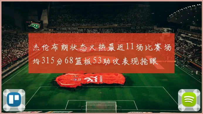 杰伦布朗状态火热最近11场比赛场均315分68篮板53助攻表现抢眼